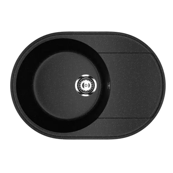 Кухонная мойка из искусственного камня Uperwood ECON UPD-107-004, овальная, черная матовая