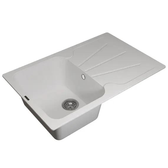 Кухонная мойка кварцевая Uperwood Quartz Premium UPD-04-01, прямоугольная, белая