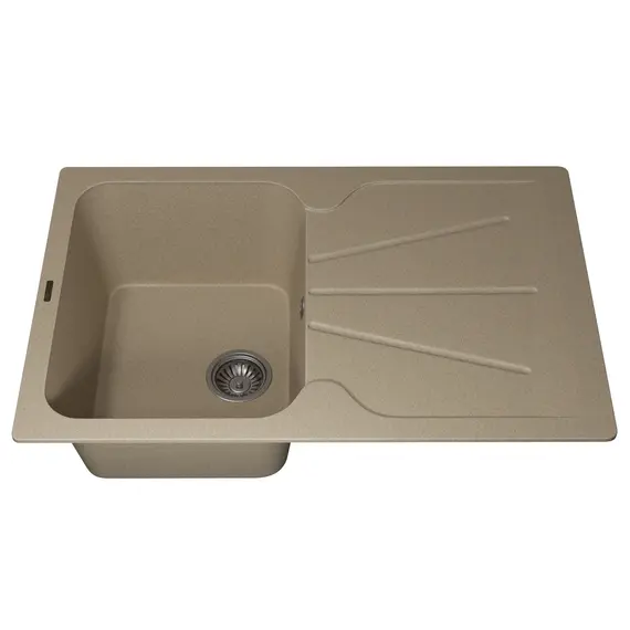 Кухонная мойка кварцевая Uperwood Quartz Premium UPD-04-02, прямоугольная, бежевая