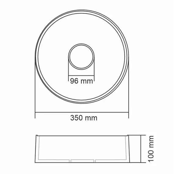 Раковина накладная кварцевая Uperwood Tanos Quartz 35 см, серая (бетон)