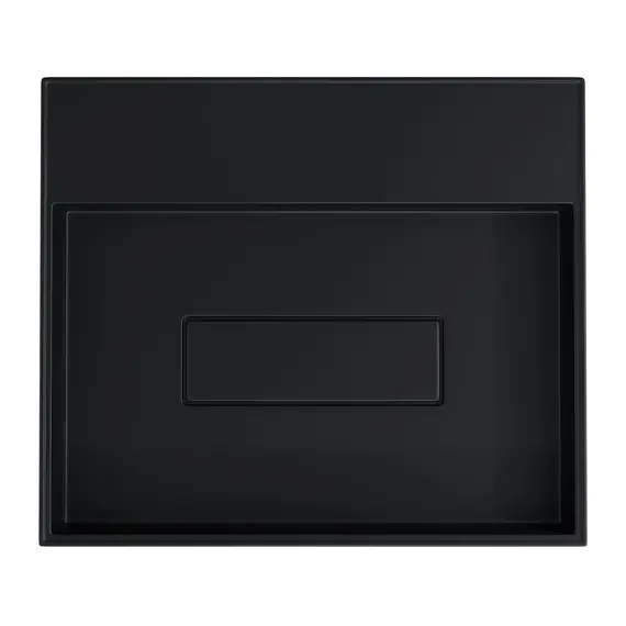 Раковина накладная Uperwood Tanos Quartz 50 см, без отверстия для смесителя, черная (уголь)