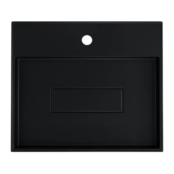 Раковина накладная 50 см, Uperwood Tanos Quartz, прямоугольная, черная, космос