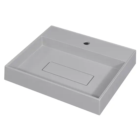 Раковина накладная 50 см, Uperwood Tanos Quartz, прямоугольная, белая, жасмин