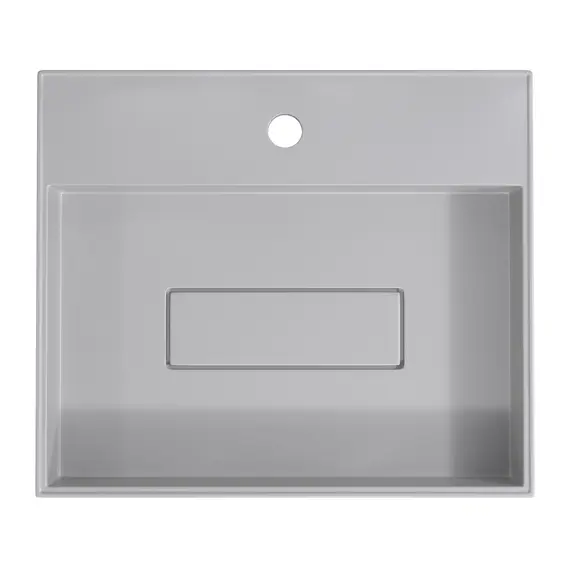 Раковина накладная 50 см, Uperwood Tanos Quartz, прямоугольная, белая, жасмин