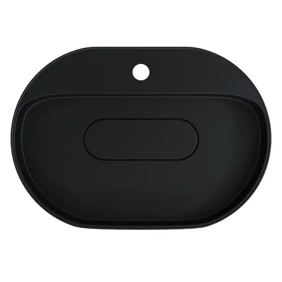Раковина накладная 55 см, Uperwood Tanos Quartz, овальная, черная (уголь)