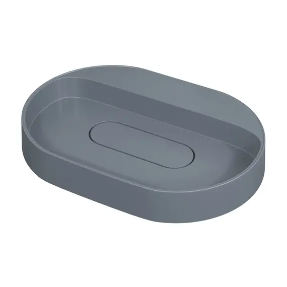 Раковина накладная Uperwood Tanos Quartz 55 см, без отверстия для смесителя, серая (бетон)