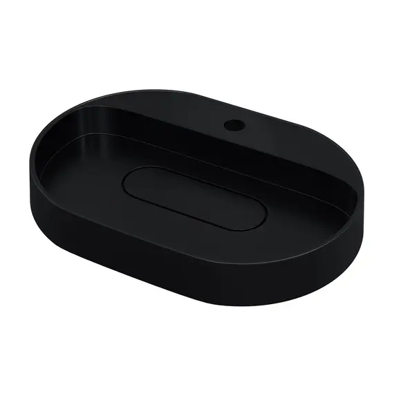 Раковина накладная 55 см, Uperwood Tanos Quartz, овальная, черная (космос)