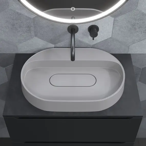 Раковина накладная Uperwood Tanos Quartz 55 см, без отверстия для смесителя, белая (жасмин)