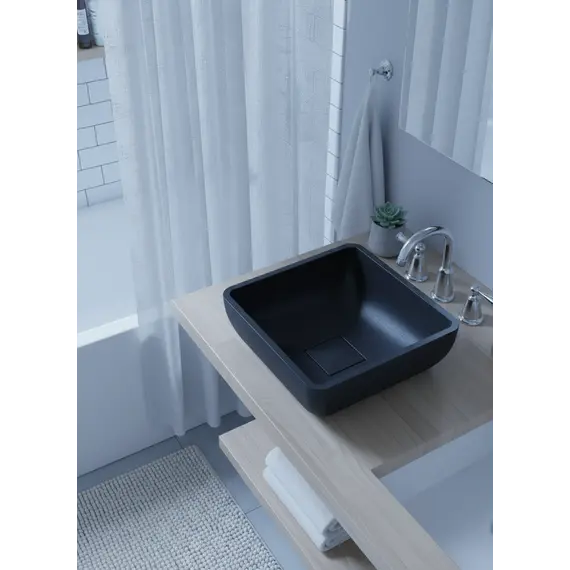 Раковина для ванной накладная Uperwood Florida квадратная, бетон, цвет черный
