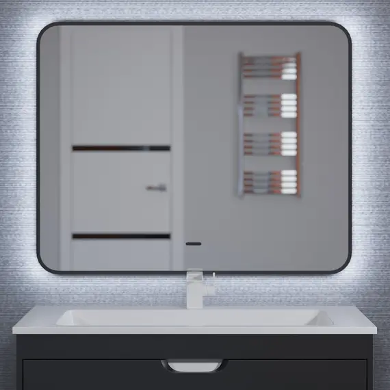 Зеркало с холодной/теплой подсветкой Uperwood Modul  черное, сенсор