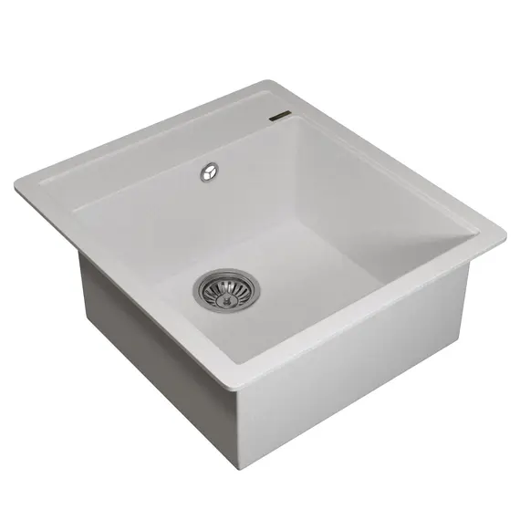 Кухонная мойка кварцевая Uperwood Quartz Premium UPD-07-01, прямоугольная, белая