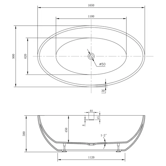 Акриловая ванна ABBER AB9249