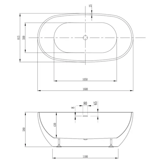 Акриловая ванна ABBER AB9263 белая