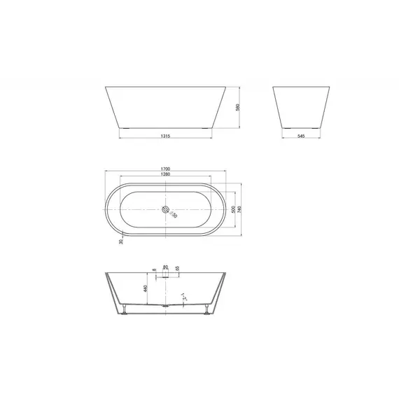 Акриловая ванна ABBER AB9268-1.7 белая