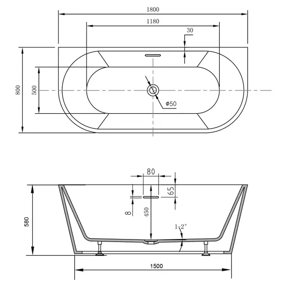 Акриловая ванна ABBER AB9503-1.4 белая