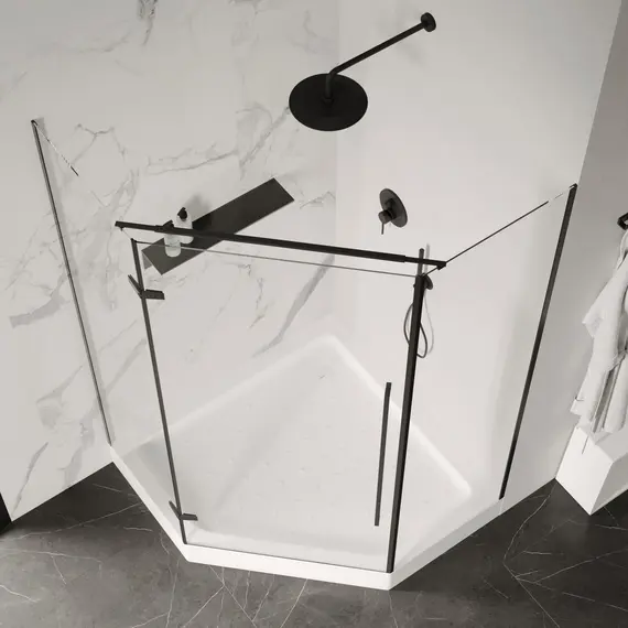 Душевой поддон ABBER AD3B080/AD3B090 трапеция, акриловый, белый