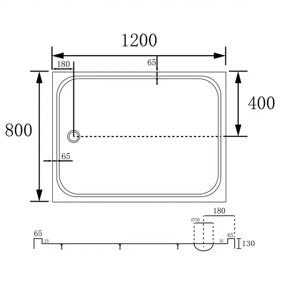 Душевой поддон ABBER AD3C прямоугольный, акриловый, белый