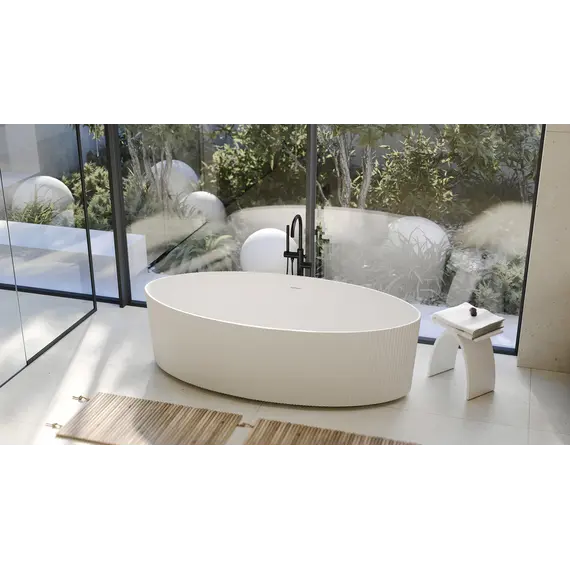 Ванна из искусственного камня ABBER Stein AS9627 белая матовая 180*85