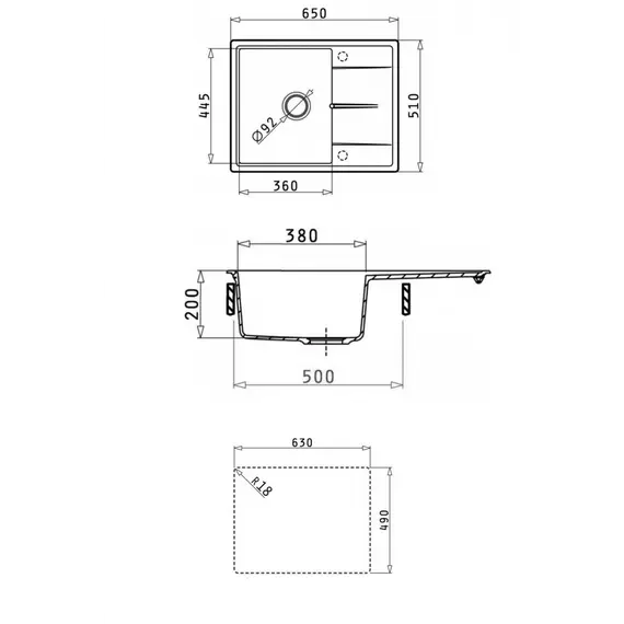 Кухонная мойка ABBER Quarz AQ2903G серый
