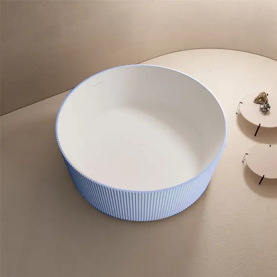 Ванна из искусственного камня ABBER Stein AS9679Blau голубая 150*150