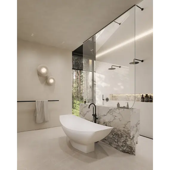 Ванна из искусственного камня ABBER Stein AS9610 белая матовая 180*80