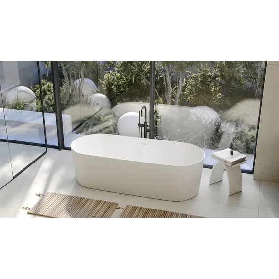 Ванна из искусственного камня ABBER Stein AS9614 белая матовая 180*75