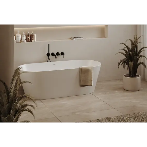 Ванна из искусственного камня ABBER Stein AS9622 белая матовая 165*70