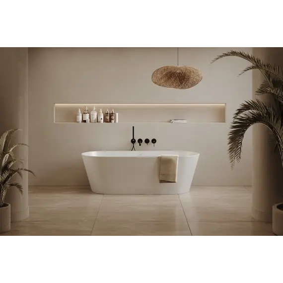 Ванна из искусственного камня ABBER Stein AS9622 белая матовая 165*70