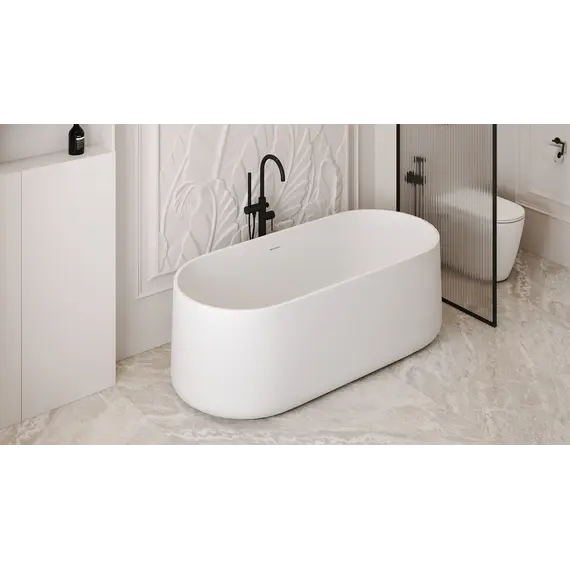 Ванна из искусственного камня ABBER Stein AS9607 белая матовая 170*75