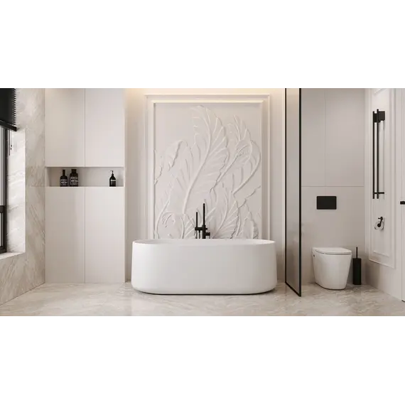 Ванна из искусственного камня ABBER Stein AS9607 белая матовая 170*75