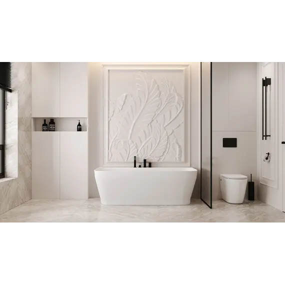 Ванна из искусственного камня ABBER Stein AS9616 белая матовая 170*80