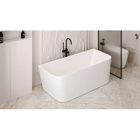 Ванна из искусственного камня ABBER Stein AS9617 белая матовая 170*75