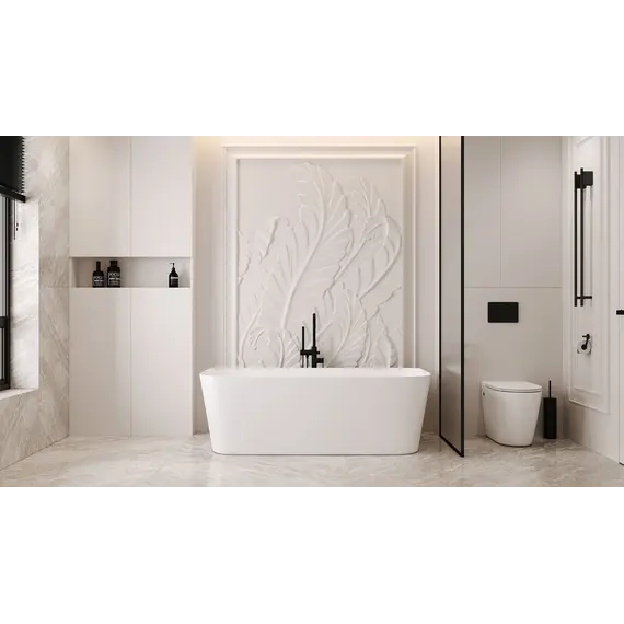 Ванна из искусственного камня ABBER Stein AS9617 белая матовая 170*75