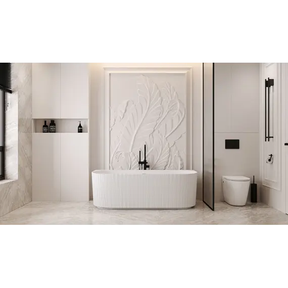 Ванна из искусственного камня ABBER Stein AS9630 белая матовая 170*75