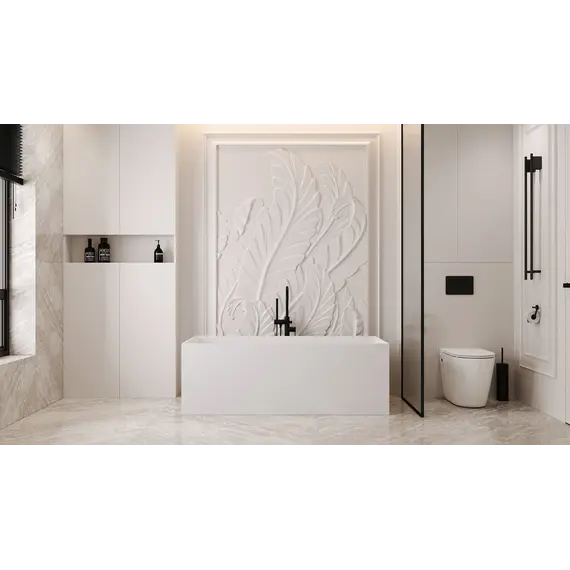 Ванна из искусственного камня ABBER Stein AS9640-1.5 белая матовая