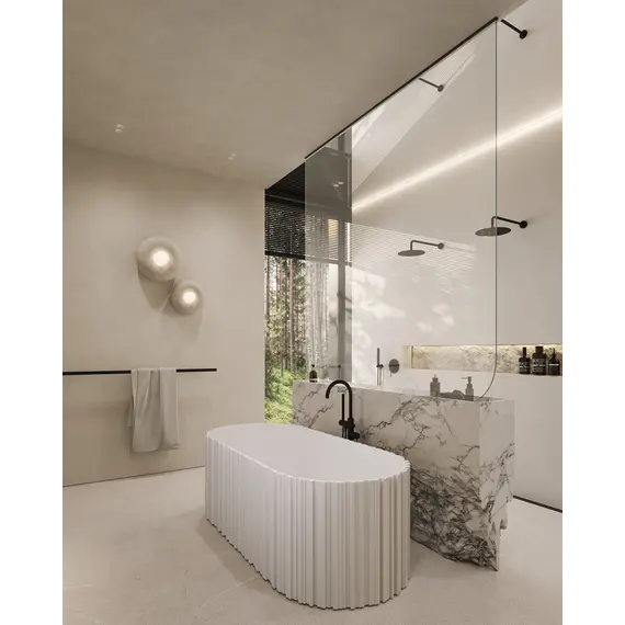 Ванна из искусственного камня ABBER Stein 170х75 белая матовая