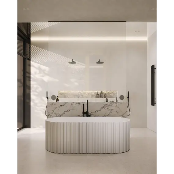 Ванна из искусственного камня ABBER Stein 170х75 белая матовая