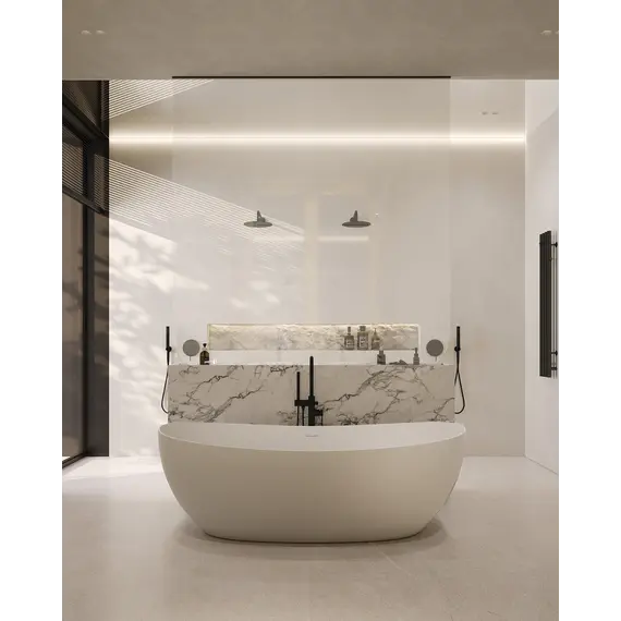 Ванна из искусственного камня ABBER Stein AS9615 белая матовая