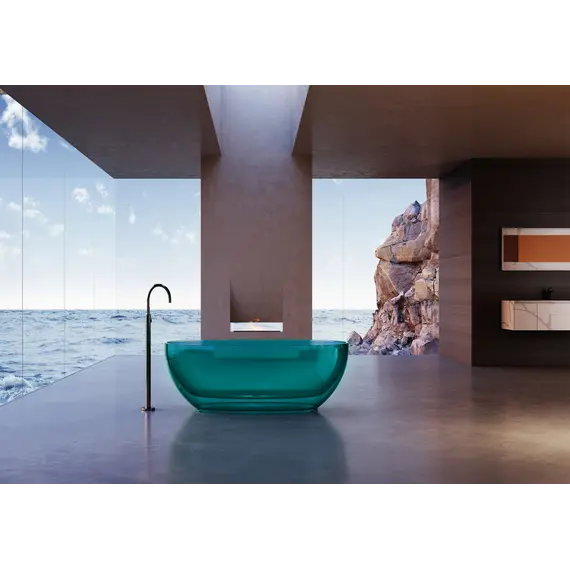 Ванна из полиэфирной смолы  ABBER Kristall AT9703Aquamarin бирюзовая 170*75 прозрачная