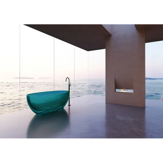 Ванна из полиэфирной смолы  ABBER Kristall AT9703Aquamarin бирюзовая 170*75 прозрачная