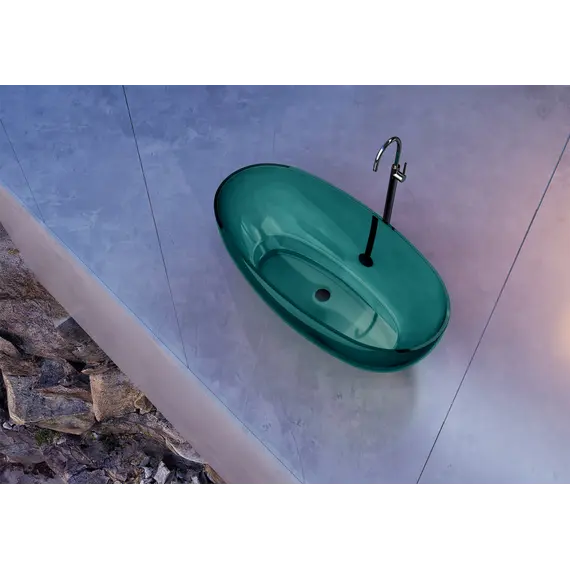 Ванна из полиэфирной смолы  ABBER Kristall AT9703Aquamarin бирюзовая 170*75 прозрачная