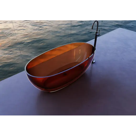 Ванна из полиэфирной смолы  ABBER Kristall AT9703Opal коричневая 170*75 прозрачная