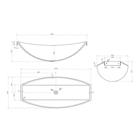 Ванна из полиэфирной смолы ABBER Kristall AT9704Rubin подвесная красная 180*80 прозрачная