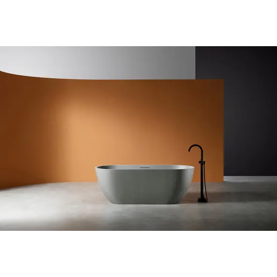 Ванна из искусственного камня ABBER Frankfurt 170х75 светло-серая матовая