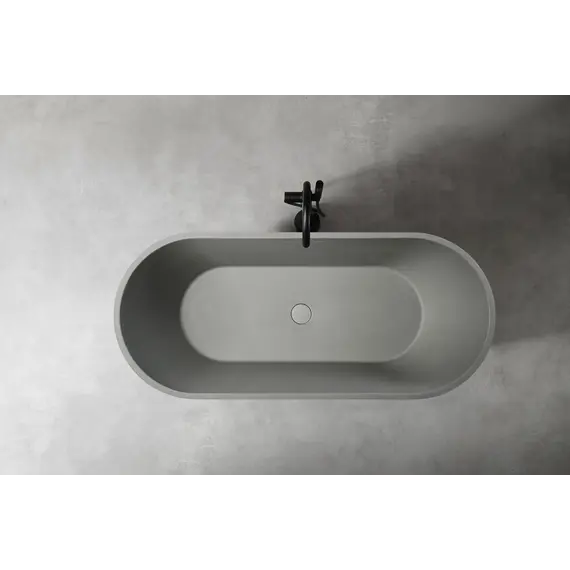 Ванна из искусственного камня ABBER Frankfurt 170х75 светло-серая матовая