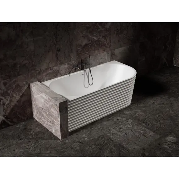 Ванна из искусственного камня ABBER Stein 170х80 L белая матовая