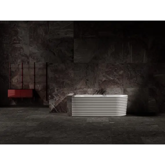 Ванна из искусственного камня ABBER Stein 170х80 L белая матовая