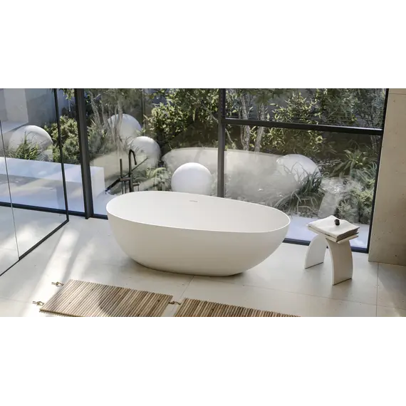 Ванна из искусственного камня ABBER Stein белая матовая