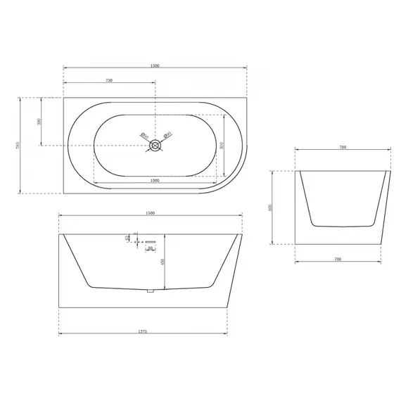 Акриловая ванна ABBER AB9257 L/R