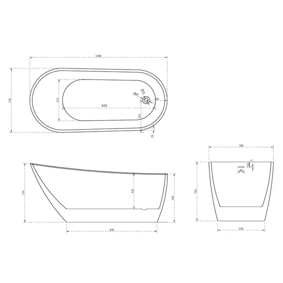 Акриловая ванна ABBER AB9353-1.3 130*70